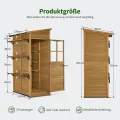 M MCombo Gartenschrank Gartenhaus Holz Wetterfest, Outdoor Schrank Wetterfest, Geräteschuppen Begehbar, für Außenbereich Balkon & Terrasse, Gerätehaus mit 3 Feste Regale, 120×86×201 cm, 1753 (Natur) - Thumbnail 3