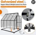 Gewächshaus Aluminium Gartengewächshäuser mit 6 cm Fundament und 4 mm PC Platte Treibhaus Tomatenhaus Gartenhaus UV beständig Wetterfest für den Garten, 230x180x195 cm - Thumbnail 4