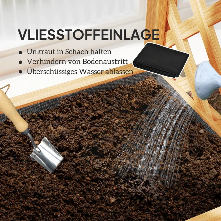 Outsunny Hochbeet Pflanzkasten mit Rankgitter, Gebogendach Spalier Pflanzkübel Holz, Gartenspalier 83x36x145cm für Garten Balkon Terrasse, Blumenkübel für Kletterpflanzen Korbpflanzen, Blumen – Bild 6