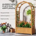 Outsunny Hochbeet Pflanzkasten mit Rankgitter, Gebogendach Spalier Pflanzkübel Holz, Gartenspalier 83x36x145cm für Garten Balkon Terrasse, Blumenkübel für Kletterpflanzen Korbpflanzen, Blumen - Thumbnail 3
