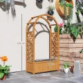 Outsunny Hochbeet Pflanzkasten mit Rankgitter, Gebogendach Spalier Pflanzkübel Holz, Gartenspalier 83x36x145cm für Garten Balkon Terrasse, Blumenkübel für Kletterpflanzen Korbpflanzen, Blumen - Thumbnail 7