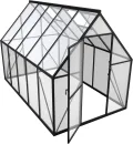 Gewächshaus Aluminium Treibhaus mit Transparent PC Platten Dachfenster & Tür & Fundament 280x180x195cm Winterfest Gartengewächshäuser Begehbares Pflanzenhaus für Garten Outdoor - Thumbnail 1