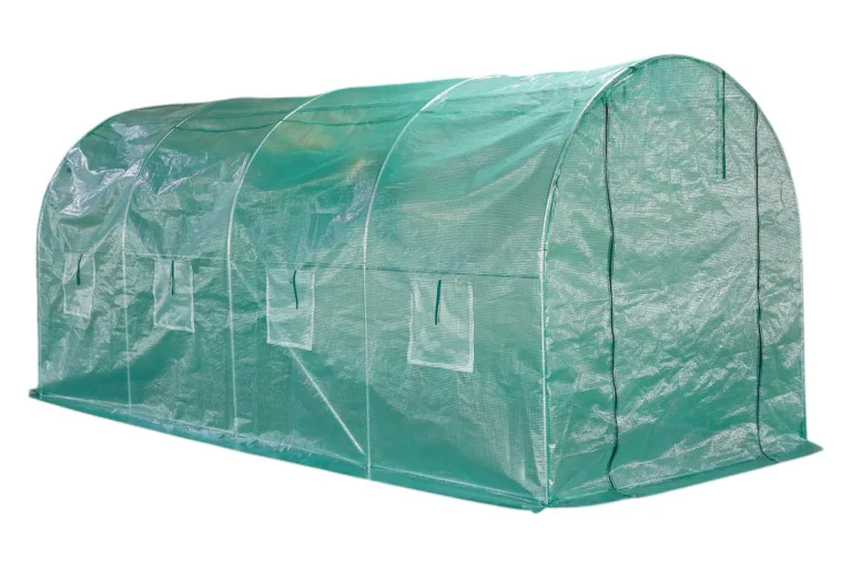Foliengewächshaus mit PE-Folie – UV-beständig & wetterfest – Tunnelgewächshaus mit Stahlrahmen – Tomatenhaus für Garten – Frühbeet Pflanzenhaus begehbar – Grün (Grün, 200x450x200cm) – Bild 8