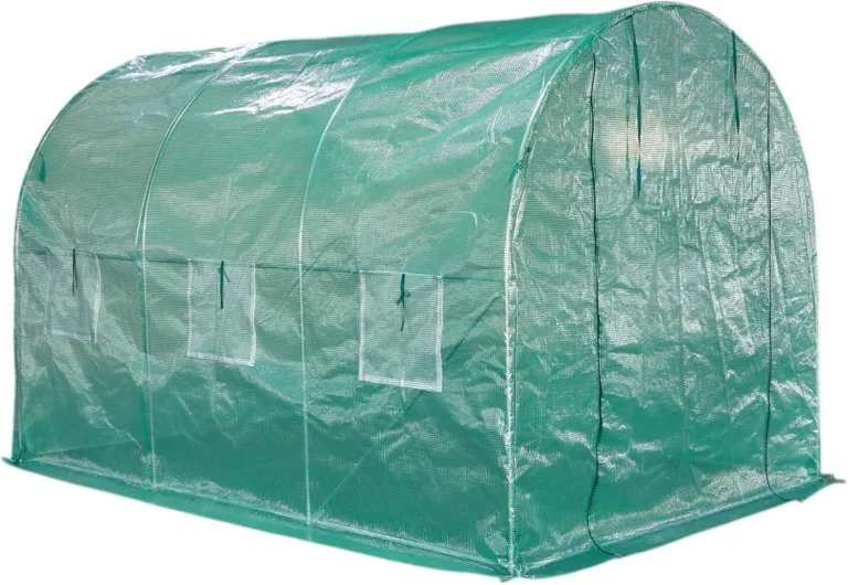 Foliengewächshaus mit PE-Folie – UV-beständig & wetterfest – Tunnelgewächshaus mit Stahlrahmen – Tomatenhaus für Garten – Frühbeet Pflanzenhaus begehbar – Grün (Grün, 200x300x200cm) – Bild 5