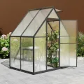 YRHome Premium Gewächshaus Aluminium 125x180x195cm 2.25m² Begehbares Garten-Gewächshaus mit verstärktem Fundament & Dachfenster & Tür Wetterfest & temperaturbeständig für Tomaten, Gemüse & Pflanzen - Thumbnail 8