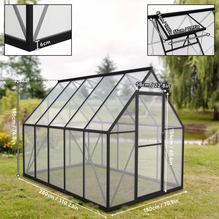 UISEBRT Treibhaus für Tomatenbau mit Fundament, UV- & Frostgeschützt – Bild 2