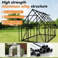 Froadp Gewächshaus aus Aluminium mit Fundament 280x180x195cm Gartengewächshäuser 4mm PC-Hohlkammerplatten Wetterfest Treibhaus, Tomatenhaus mit Fenstern Treibhaus für Garten & Aufzucht - Thumbnail 3
