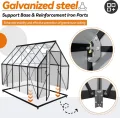 Froadp Gewächshaus aus Aluminium mit Fundament 280x180x195cm Gartengewächshäuser 4mm PC-Hohlkammerplatten Wetterfest Treibhaus, Tomatenhaus mit Fenstern Treibhaus für Garten & Aufzucht - Thumbnail 4