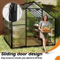 UISEBRT Gewächshaus Treibhaus für Garten Tomatenhaus mit Fundament Frühbeet Pflanzenhaus mit Fenster & Wetterfestem Hohlkammerplatten Gartengewächshäuser 380x250x205cm UV- & Frostgeschützt - Thumbnail 5