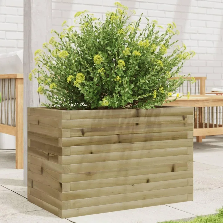Gecheer Pflanzkübel Kiefernholz großes Volumen robust und stabil für Garten Dekoration – Bild 1