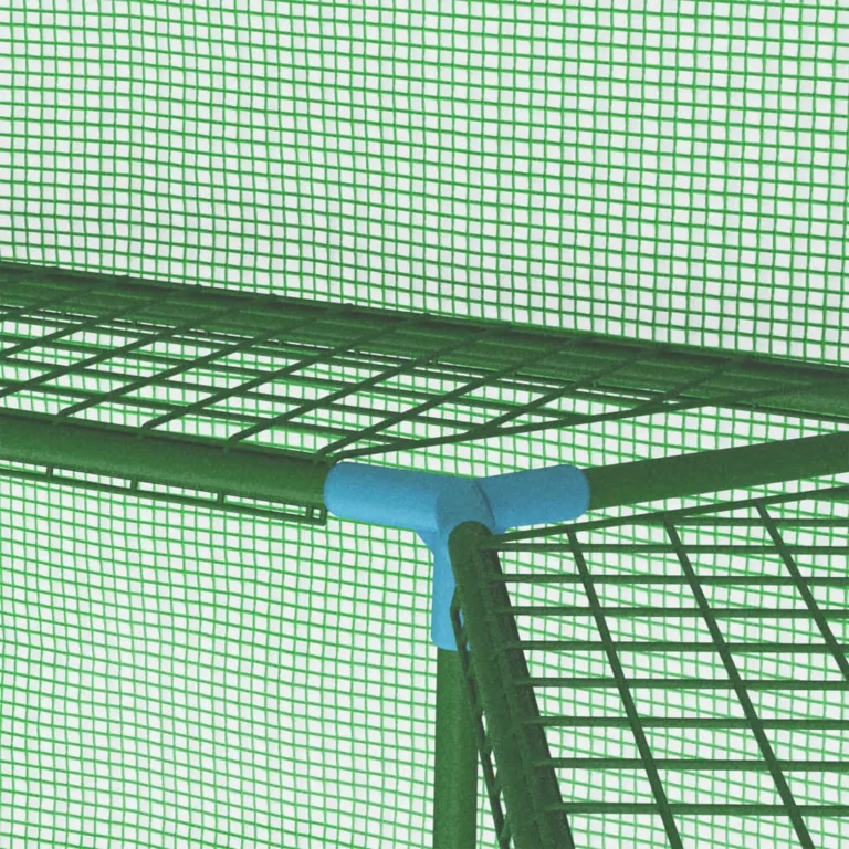 Gecheer Gewächshaus mit Ablagen Stahl 227x223 cm großes Gewächshaus PE-Netzgewebe 170 g/m² Robustes Stahlgerüst für Pflanzen und Gemüse – Bild 8