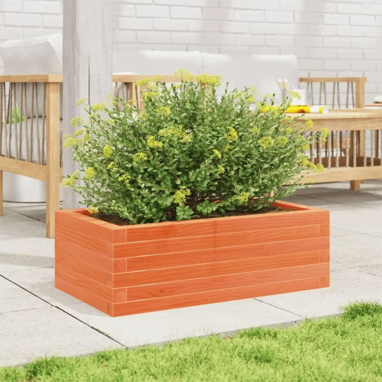 Gecheer Pflanzkübel Wachsbraun Massivholz Kiefer großzügig für Blumen und Pflanzen Garten Balkon Terrasse – Bild 4