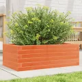 Gecheer Pflanzkübel Wachsbraun Massivholz Kiefer großzügig für Blumen und Pflanzen Garten Balkon Terrasse - Thumbnail 1