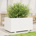 Gecheer Pflanzkübel Weiß massivholz Kiefer großes Fassungsvermögen dekorative Funktion für Gärten Balkone Terrassen - Thumbnail 3