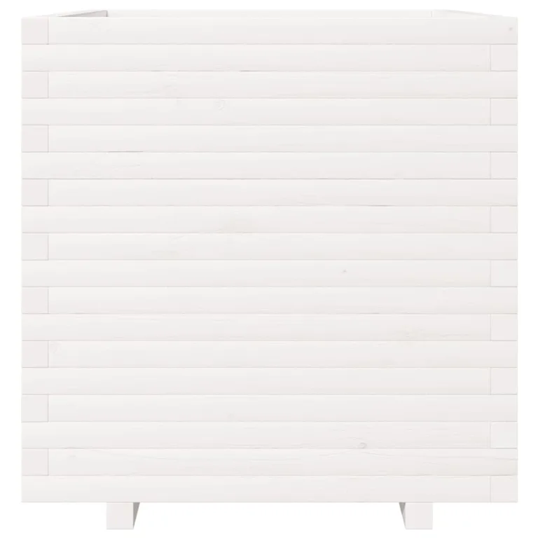 Gecheer Pflanzkübel Weiß 70x70x72,5 cm Massivholz Kiefer für Gärten Balkone Terrassen – Bild 5