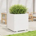 Gecheer Pflanzkübel Weiß 70x70x72,5 cm Massivholz Kiefer für Gärten Balkone Terrassen - Thumbnail 3