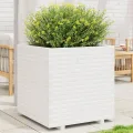 Gecheer Pflanzkübel Weiß 70x70x72,5 cm Massivholz Kiefer für Gärten Balkone Terrassen - Thumbnail 1