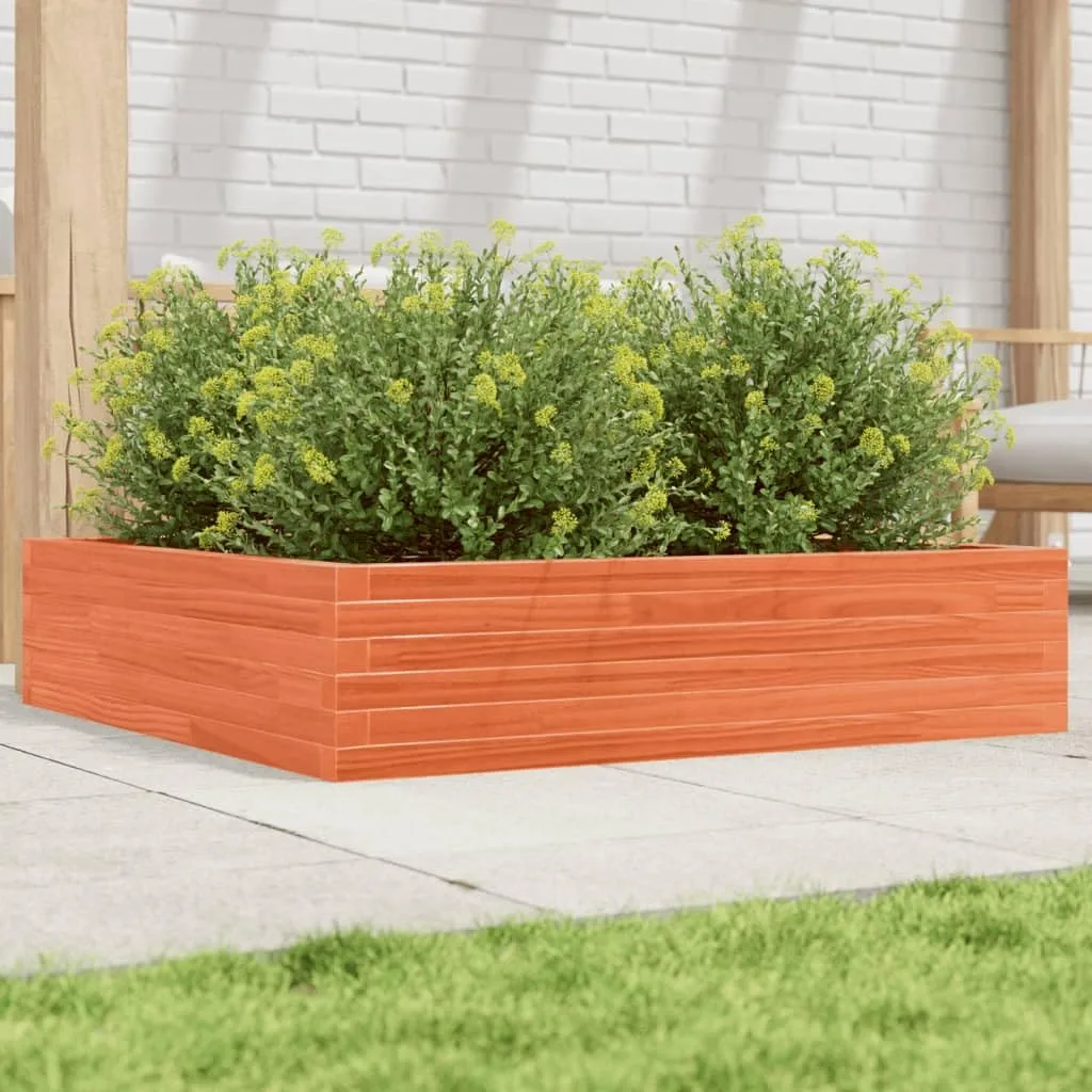 Gecheer Pflanzkübel Wachsbraun 100x100x23 cm Massivholz Kiefer Robustes Holzgerüst viel Platz für Pflanzen und Blumen for Garten Dekoration - Bild 1