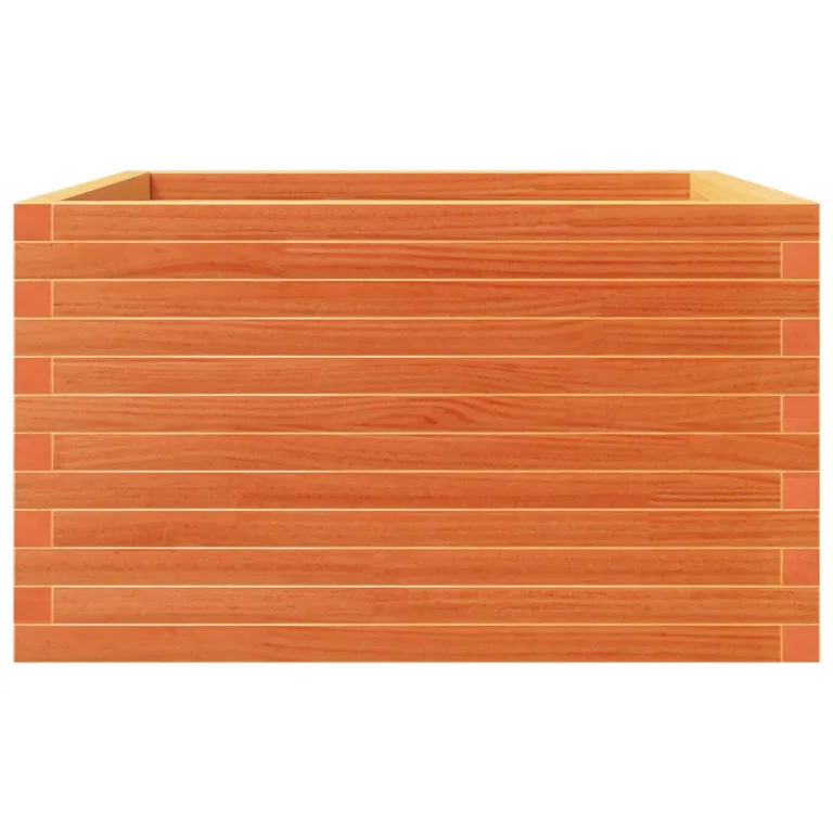 Gecheer Pflanzkübel Wachsbraun 80x80x46 cm Massivholz Kiefer Robustes Holzbeet für Garten Dekoration – Bild 6