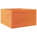 Gecheer Pflanzkübel Wachsbraun 80x80x46 cm Massivholz Kiefer Robustes Holzbeet für Garten Dekoration - Thumbnail 4