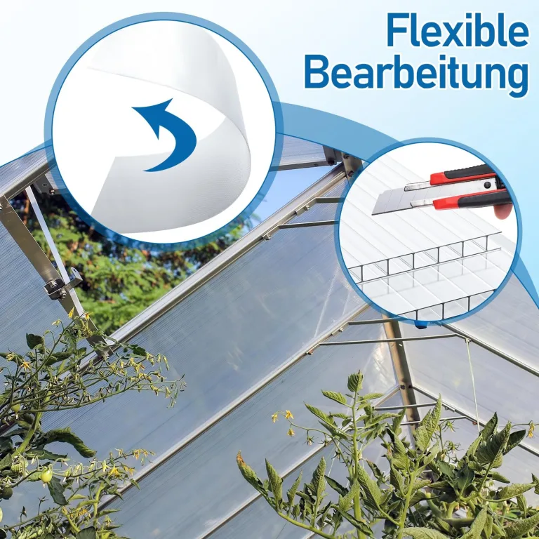 14x Polycarbonat Hohlkammerstegplatten 4mm, 60,5x121 cm Doppelstegplatte Gewächshausplatten für Gewächshaus Gartenbau Ersatzplatten – Bild 4