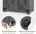 M MCombo Gartenschrank Holz, Gartenhaus Klein Wetterfest, Outdoor Gerätehaus Geräteschuppen, für Außenbereich Balkon Terrasse, 55×90×169cm, 0878EY-F (Grau) - Thumbnail 5