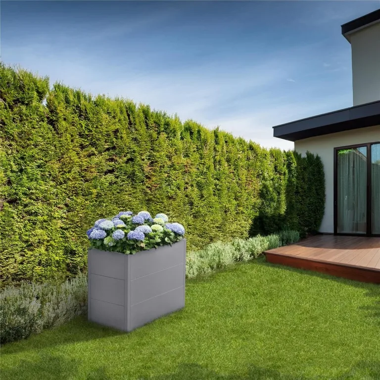 Metzler Hochbeet für den Garten oder Balkon – Stahl in Grau | Witterungsbeständiges Metall-Gartenbeet, Pflanzenbeet, Blumenhochbeet | 100 x 50 x 77 cm – Bild 10