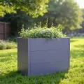 Metzler Hochbeet für den Garten oder Balkon – Stahl in Grau | Witterungsbeständiges Metall-Gartenbeet, Pflanzenbeet, Blumenhochbeet | 100 x 50 x 77 cm - Thumbnail 3