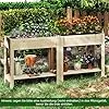 COSTWAY Hochbeet mit Ablage, Erhöhtes Gartenbeet aus Holz, Pflanzkasten mit Entwässerung, Gemüsebeet Kräuterbeet groß, für Balkon Garten Terrasse, 81 x 37 x 77 cm, Natur – Bild 2