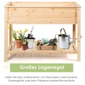 COSTWAY Hochbeet mit Ablage, Pflanzkübel Holz Pflanzkasten Blumenbeet Kräuterbeet Pflanztrog, Pflanzbeet groß Anzuchtbeet im Garten Balkon, 92 x 41 x 81 cm, Natur - Thumbnail 5