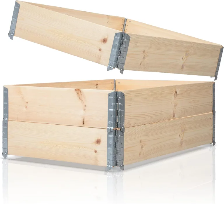 3 Stück Hochbeet für Garten Holz Beet Hochbeete-Kit Palettenrahmen 120x80cm – Bild 8