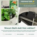 Permasteel Selbstbewässerndes Gartenbeet, rollender Übertopf für Gemüse, Blumen, Kräuter und Obst, für den Innen- und Außenbereich, mit Rollen, elfenbeinfarben - Thumbnail 5