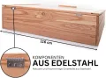 Premium Frühbeet 116x76x30 cm aus europäischer Lärche mit Klappdeckel - Wetterfest - Polycarbonat-Fenster - Hochbeet-Aufsatz aus Holz, kompatibel mit Hochbeet, für Garten, Balkon & Terrasse - Thumbnail 7