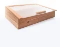 Premium Frühbeet 116x76x30 cm aus europäischer Lärche mit Klappdeckel - Wetterfest - Polycarbonat-Fenster - Hochbeet-Aufsatz aus Holz, kompatibel mit Hochbeet, für Garten, Balkon & Terrasse - Thumbnail 2