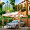Arebos Hohlkammerstegplatten 14er Set | 121 x 60,5 cm | Polycarbonat Platten 4 mm stark | UV-beständig | 700 g/m² | Transparent | für Gewächshaus, Carport, Frühbeet, Überdachung - Thumbnail 5