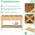 Outsunny Hochbeet mit Regal, erhöhtes Kräuterbeet mit Ablauflöcher, 8 Fächer, Pflanzkasten aus Holz, wetterbeständig Pflanzbeet Gemüsebeet für Garten, Balkon, 110 x 46 x 76 cm Naturholz - Thumbnail 5