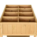Outsunny Hochbeet mit Regal, erhöhtes Kräuterbeet mit Ablauflöcher, 8 Fächer, Pflanzkasten aus Holz, wetterbeständig Pflanzbeet Gemüsebeet für Garten, Balkon, 110 x 46 x 76 cm Naturholz - Thumbnail 6