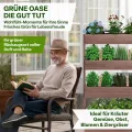 TTL GARDEN Vertikal Hochbeet 4 Etagen aus Holz 140x85x45cm braun - Vertikalbeet & Kräuterhochbeet mit 4 Etagen & Folie - Tannenholz wetterfest - Blumenkasten Kräutertreppe für Balkon Garten Terrasse - Thumbnail 7