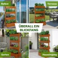 TTL GARDEN Vertikal Hochbeet 4 Etagen aus Holz 140x85x45cm braun - Vertikalbeet & Kräuterhochbeet mit 4 Etagen & Folie - Tannenholz wetterfest - Blumenkasten Kräutertreppe für Balkon Garten Terrasse - Thumbnail 9