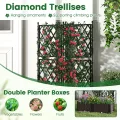 GOPLUS Blumenkasten mit Rankgitter, Hochbeet mit Spalier für Kletterpflanzen & Topfpflanzen, Tiefes Pflanzbeet mit Drainagelöchern für Balkon, Hinterhof & Garten (Schwarz,80 x 40 x 126 cm) - Thumbnail 4