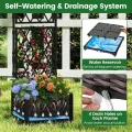GOPLUS Blumenkasten mit Rankgitter, Hochbeet mit Spalier für Kletterpflanzen & Topfpflanzen, Tiefes Pflanzbeet mit Drainagelöchern für Balkon, Hinterhof & Garten (Schwarz,80 x 40 x 126 cm) - Thumbnail 5