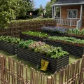 Amopatio Hochbeet Metall 2er-Set, Pflanzkasten Hochbeete für Garten, 240x90x60 cm, Hochbeete-kit für Gemüse Blumen Sukkulenten Kräuter, Blumenbeet & Pflanzentrog, Verzinkter Stahl, Schwarz - Thumbnail 7