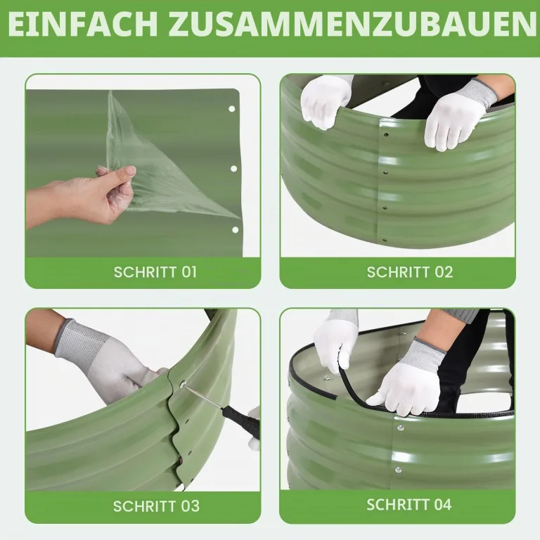 INNO STAGE Verzinktes Hochbeet, Metall, Pflanzkästen für den Außenbereich, für den Anbau von Gemüse, Kräutern, Blumen, Stahlpflanzen, Hochbeet, (Olivgrün, 4FTX2FTX1FT 2pack) – Bild 7