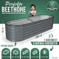 200x60x42 cm Hochbeet Metall I 6-in-1 Gartenbeet aus verzinktem Stahl I Pflanzbeet wetterfest & rostfrei I Ovales Gemüsebeet für Garten & Terasse I Hochbeet Bausatz ohne Boden (Anthrazit) - Thumbnail 2