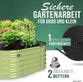 200x60x42 cm Hochbeet Metall I 6-in-1 Gartenbeet aus verzinktem Stahl I Pflanzbeet wetterfest & rostfrei I Ovales Gemüsebeet für Garten & Terasse I Hochbeet Bausatz ohne Boden (Salbei) - Thumbnail 6