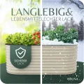 GRUNA - Hochbeet Metall 200x60x75 cm I 6 in 1 Modular Hochbeete-Kit I 100% Rostfrei I Formstabil Dank Verstrebung I Hochbeete für Garten I Hochbeet Creme Weiß (200x60x75) - Thumbnail 3