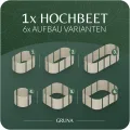 GRUNA - Hochbeet Metall 200x60x75 cm I 6 in 1 Modular Hochbeete-Kit I 100% Rostfrei I Formstabil Dank Verstrebung I Hochbeete für Garten I Hochbeet Creme Weiß (200x60x75) - Thumbnail 5