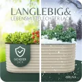 GRUNA - Hochbeet Metall 200x60x42 cm I 6 in 1 Modular Hochbeete-Kit I 100% Rostfrei I Formstabil Dank Verstrebung I Hochbeete für Garten I Hochbeet Creme Weiß (200x60x42) - Thumbnail 2