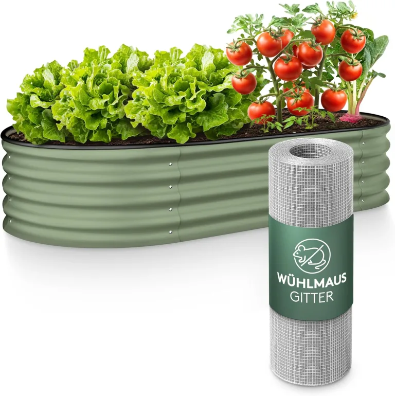 GRUNA - Hochbeet Metall 200x60x75 cm I 6 in 1 Modular Hochbeete-Kit I 100% Rostfrei I Formstabil Dank Verstrebung I Hochbeete für Garten I Hochbeet Grün (200x60x75) – Bild 8