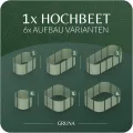 GRUNA - Hochbeet Metall 200x60x75 cm I 6 in 1 Modular Hochbeete-Kit I 100% Rostfrei I Formstabil Dank Verstrebung I Hochbeete für Garten I Hochbeet Grün (200x60x75) - Thumbnail 5